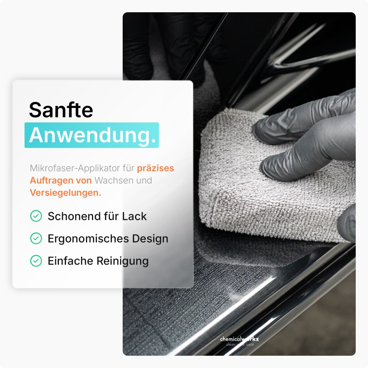 chemicalworkz Microfiber Waxing/Sealant Applicator Grau 2Stk. Bild 1