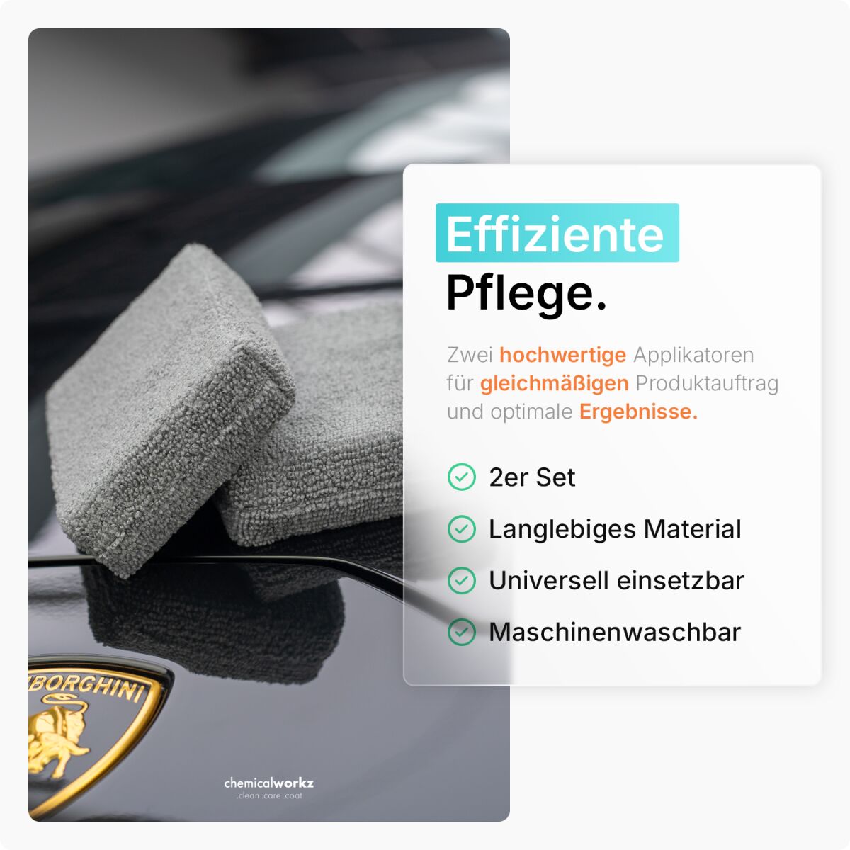 chemicalworkz Microfiber Waxing/Sealant Applicator Grau 2Stk. Bild 2