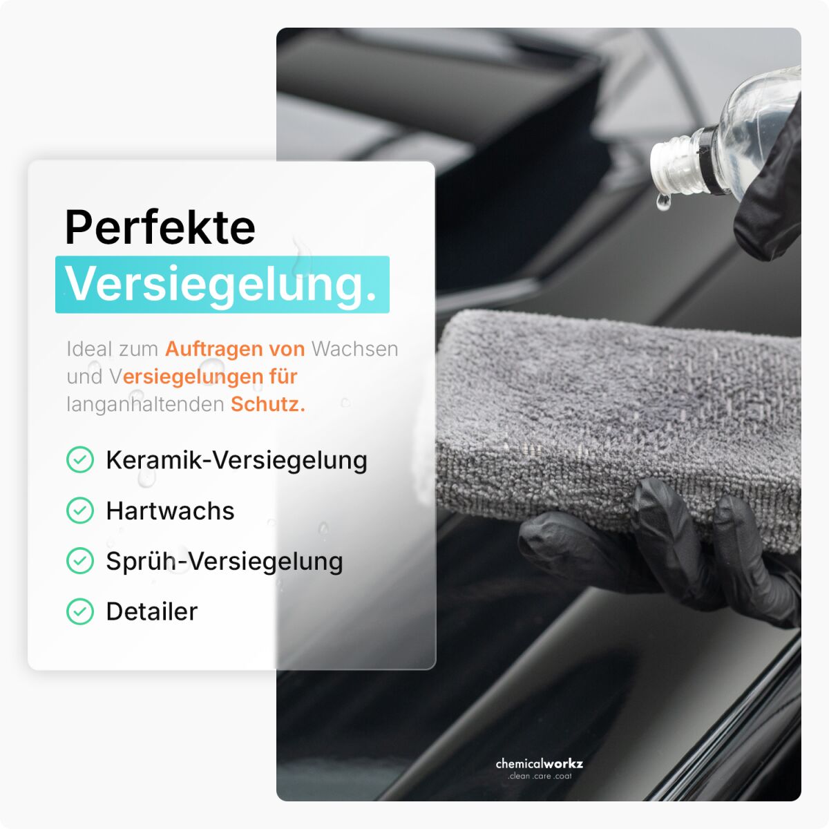 chemicalworkz Microfiber Waxing/Sealant Applicator Grau 2Stk. Bild 3