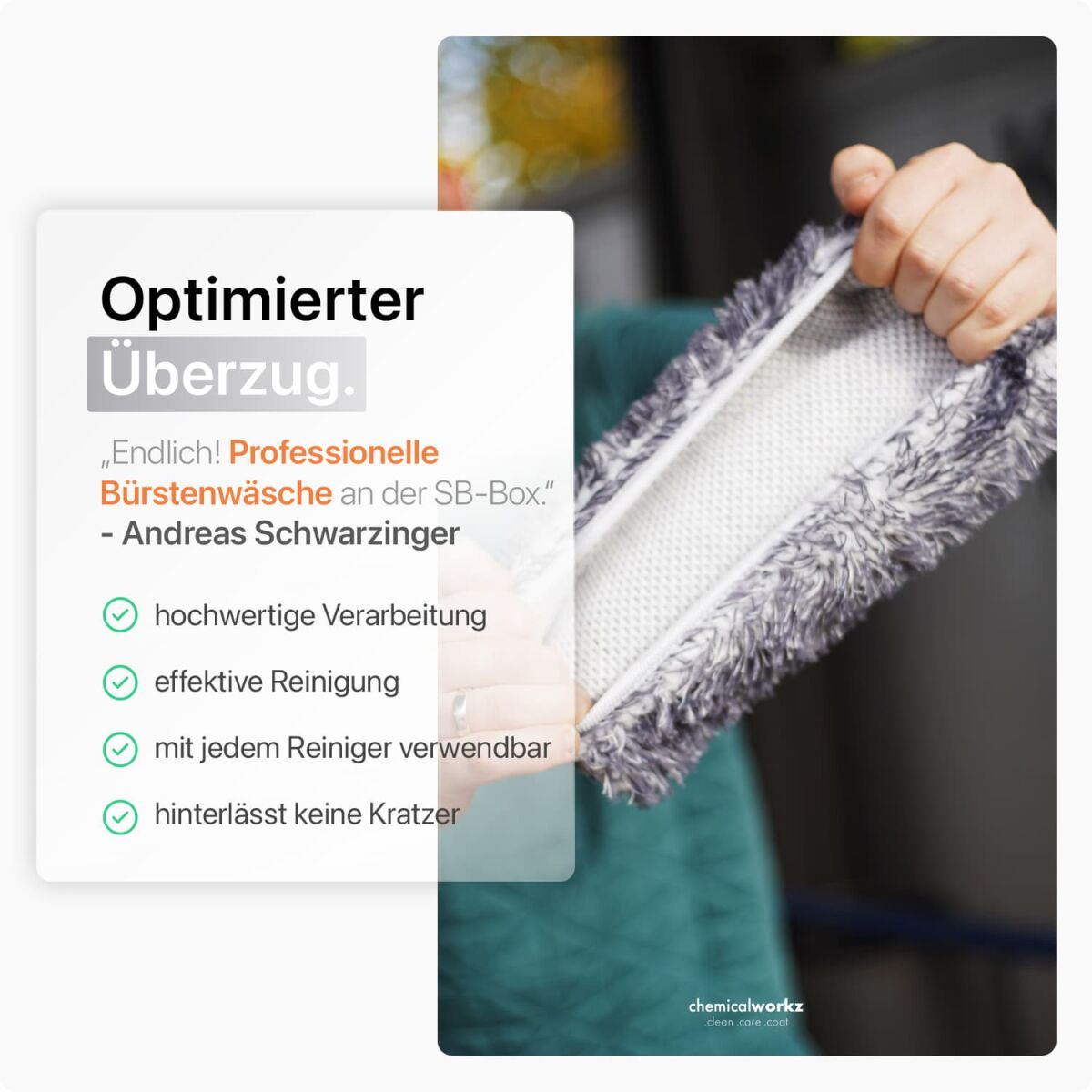 chemicalworkz Wash Brush Cover V2 1400GSM Grau 17×25cm Bild 3