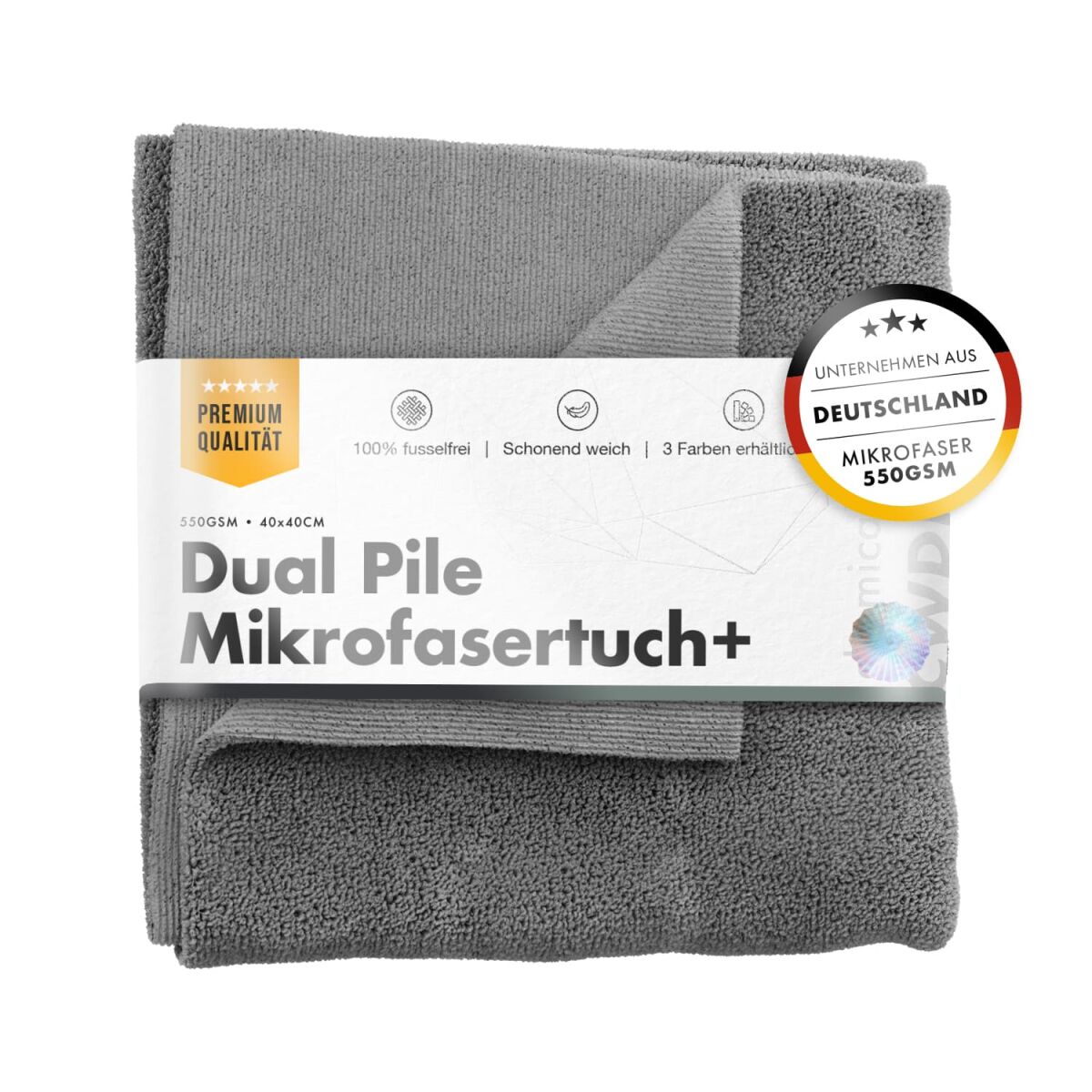 chemicalworkz Dual Pile Towel 550GSM Grau Allzwecktuch 40×40cm