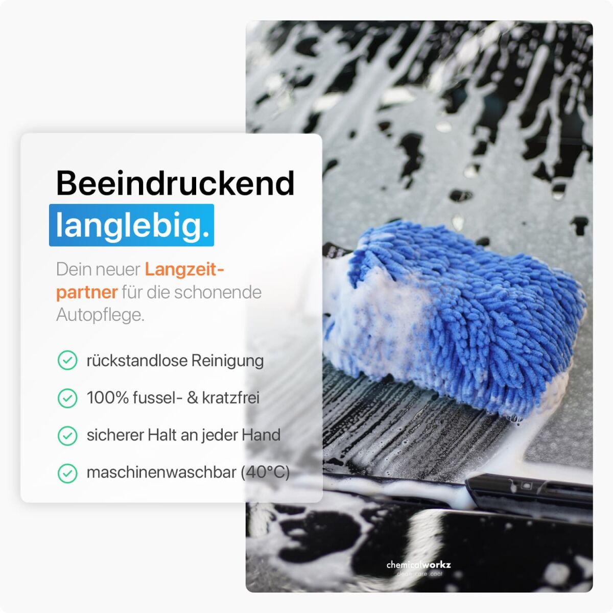 chemicalworkz Chenille Wash Mitt Blau Bild 3
