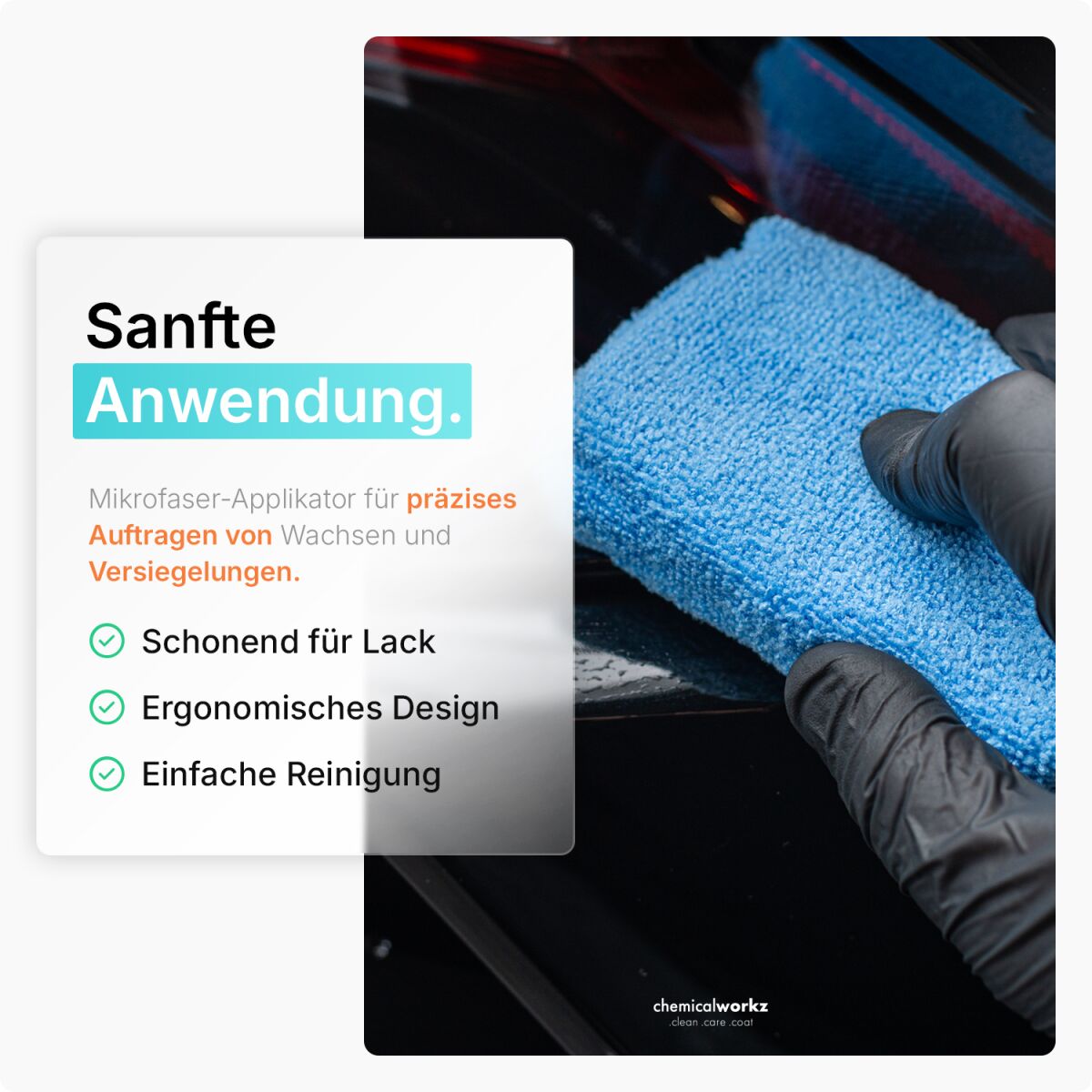 chemicalworkz Microfiber Waxing/Sealant Applicator Blau 2Stk. Bild 1