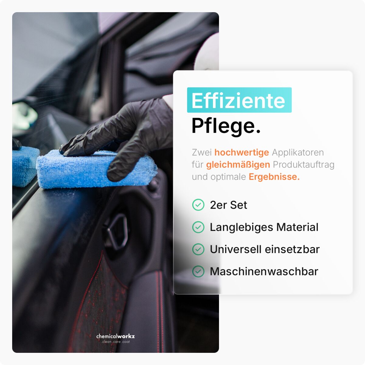 chemicalworkz Microfiber Waxing/Sealant Applicator Blau 2Stk. Bild 2