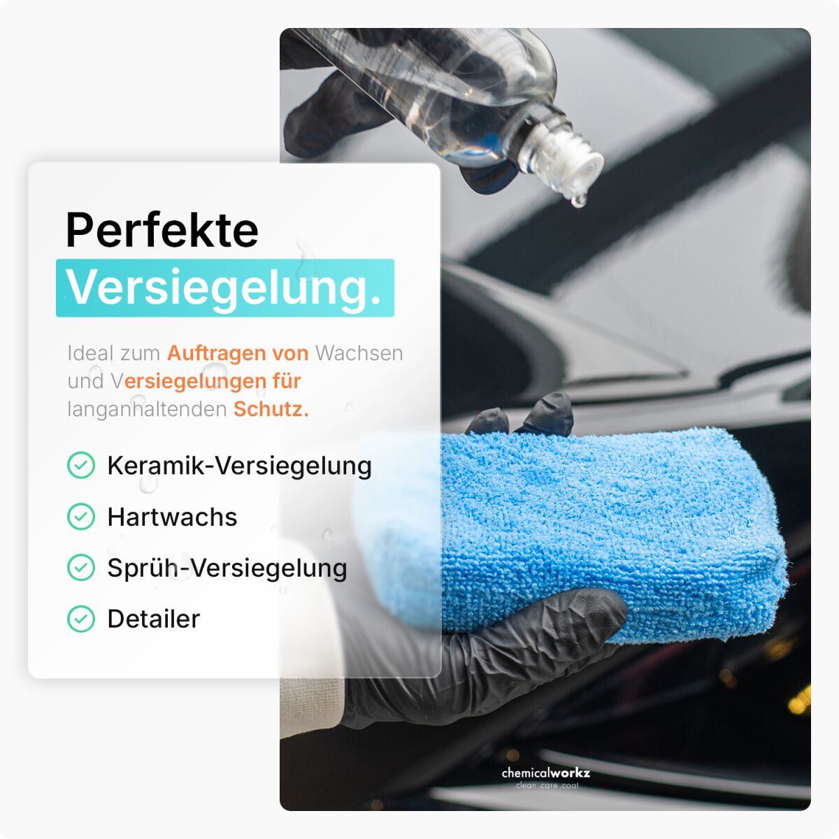 chemicalworkz Microfiber Waxing/Sealant Applicator Blau 2Stk. Bild 3