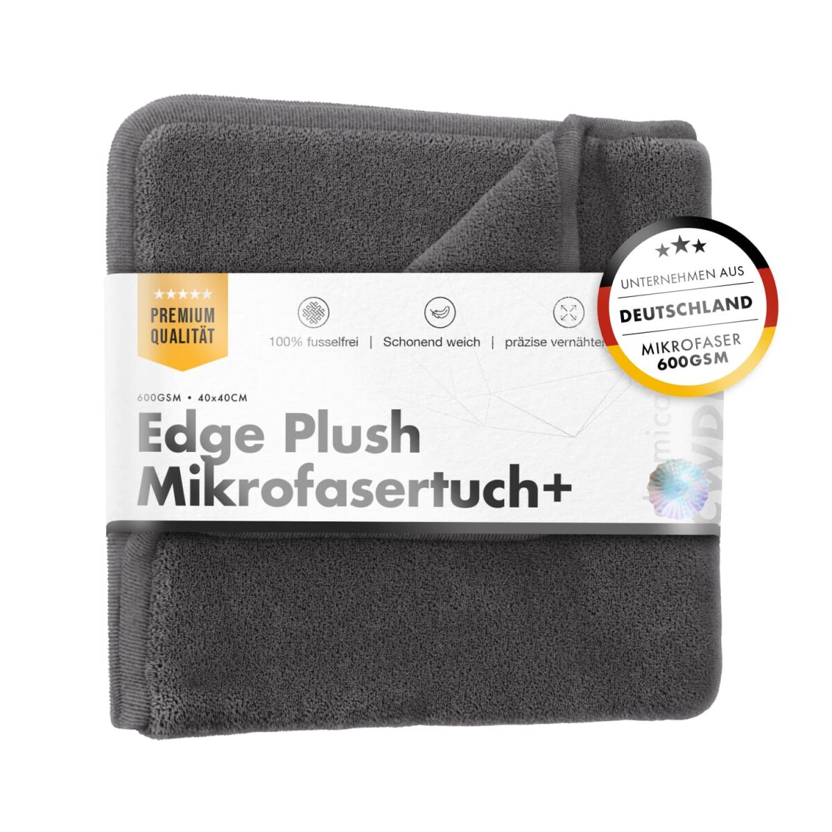 chemicalworkz Edge Plush Towel 600GSM Grau Poliertuch 40x40cm