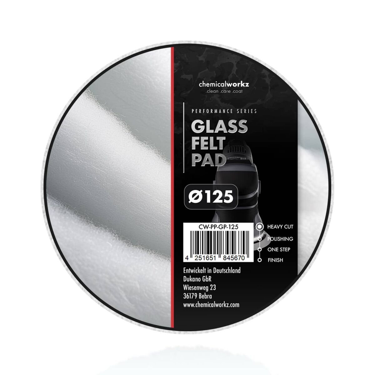 chemicalworkz Glass Felt Perfomance Pad 125mm