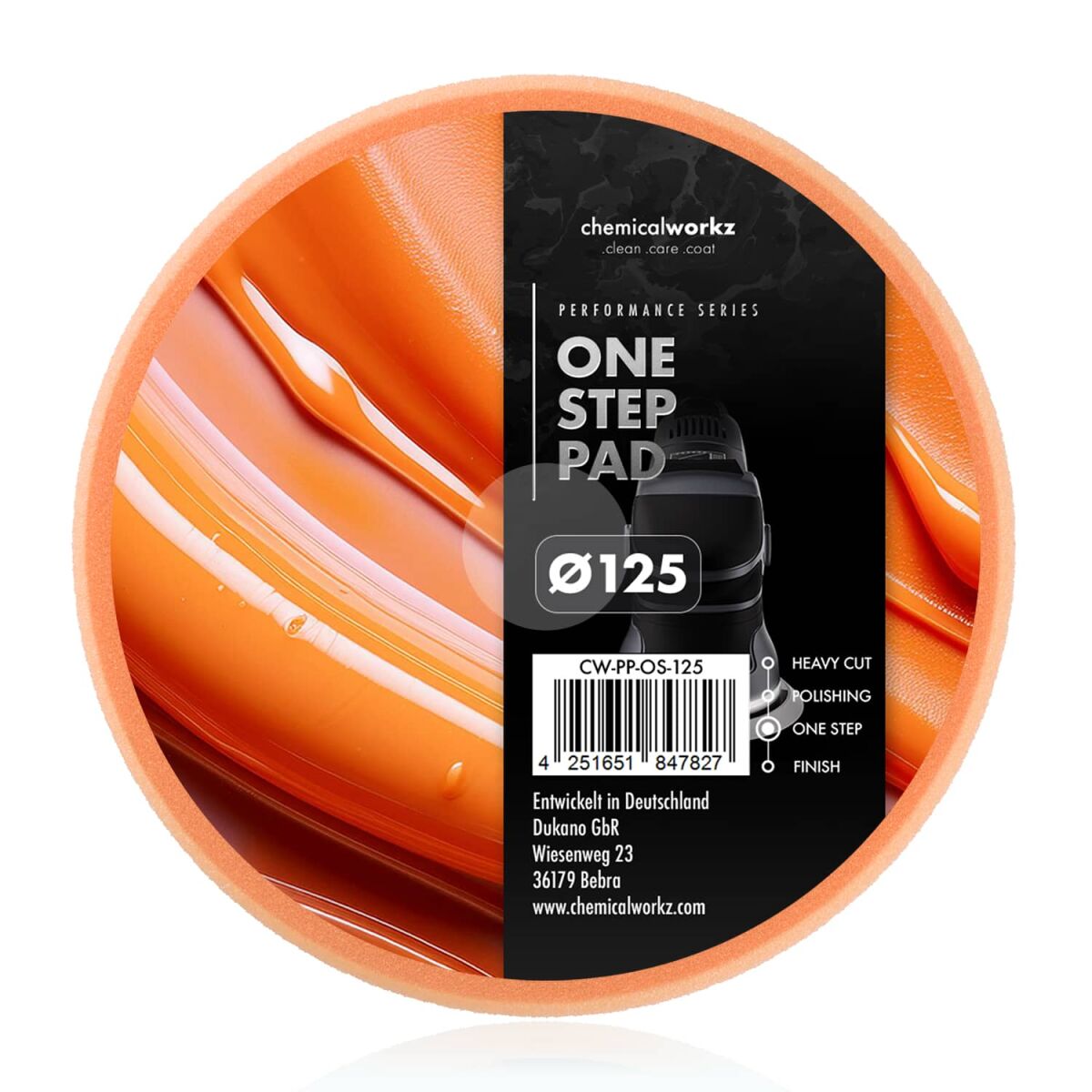 chemicalworkz One Step Performance Pad 125mm orange