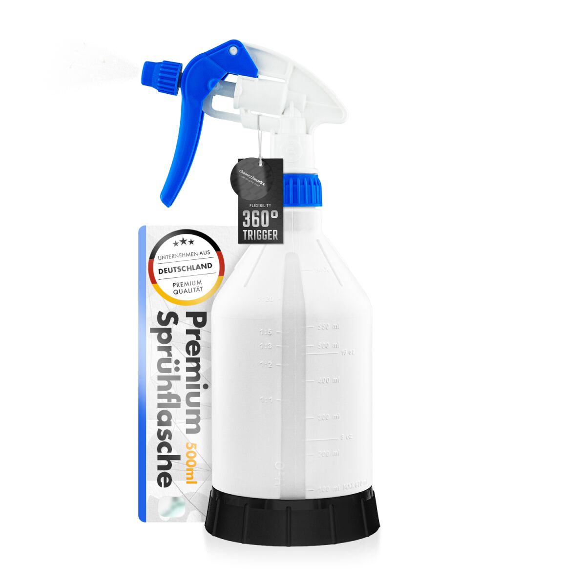 chemicalworkz Sprühflasche Blau mit 360° Canyon Trigger 500ml