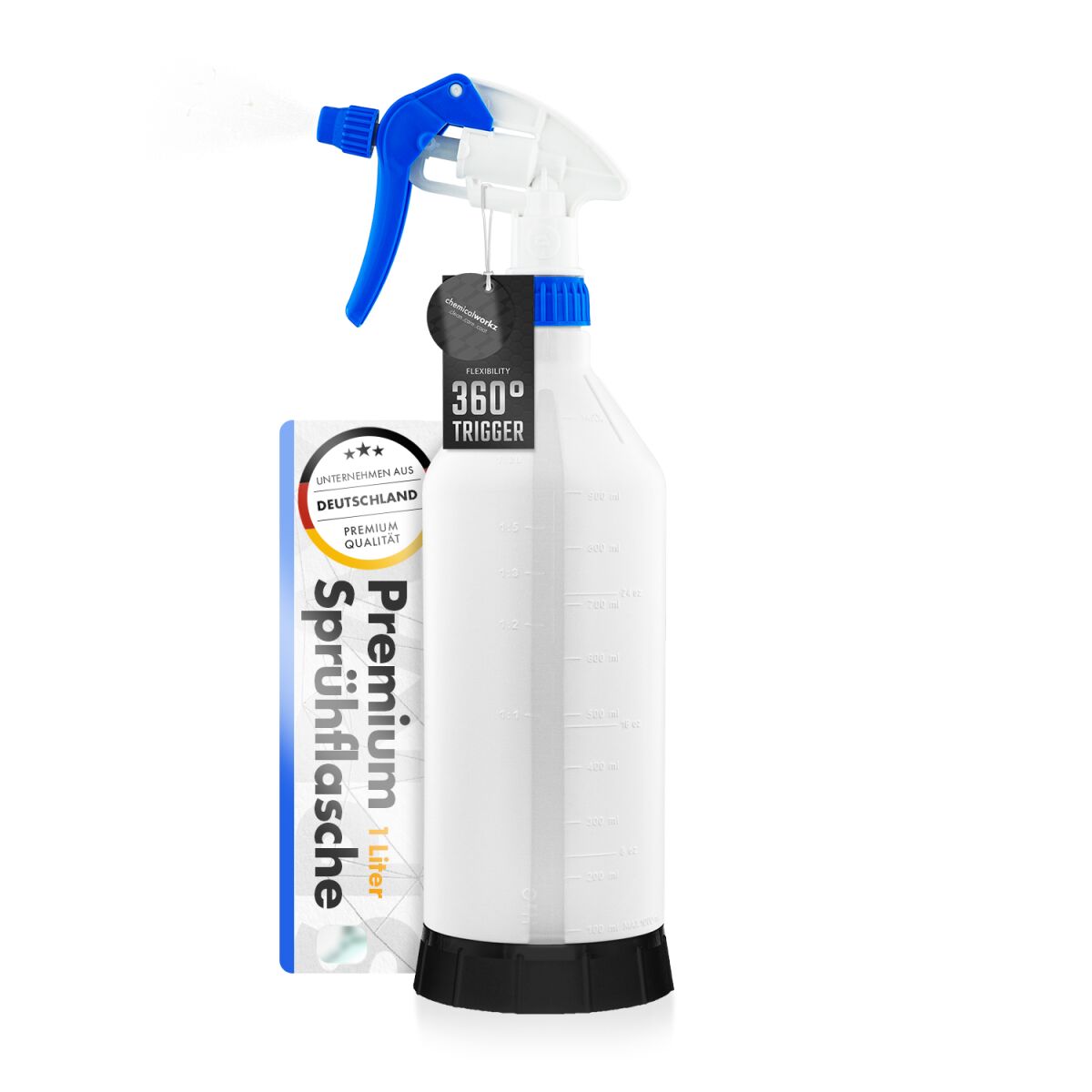 chemicalworkz Sprühflasche Blau mit 360° Canyon Trigger 1L