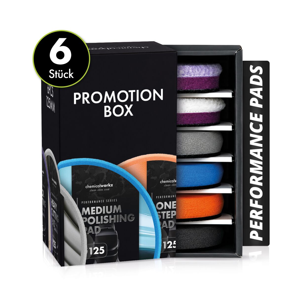 chemicalworkz Performance Pads Promotion Box 6tlg. 125mm