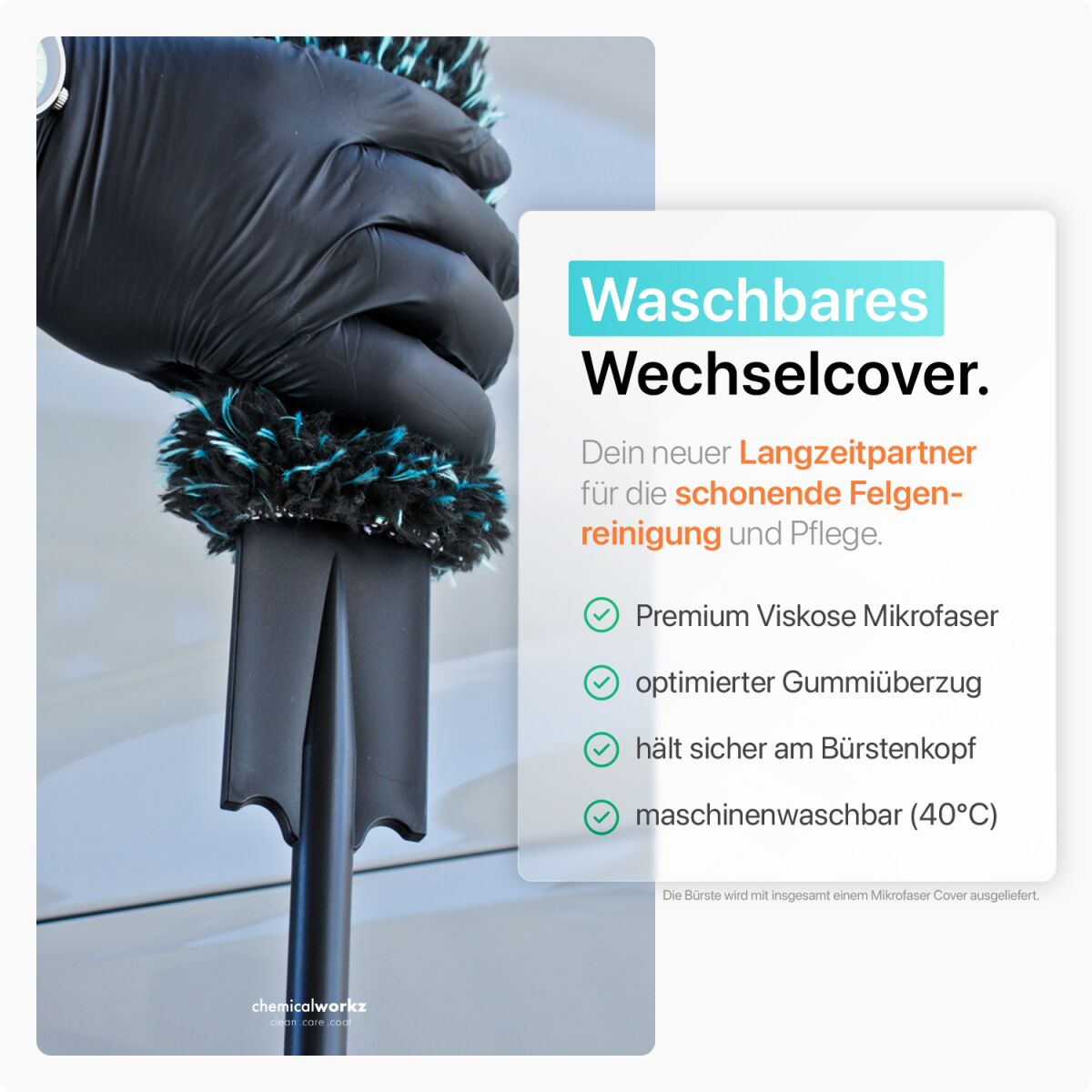 chemicalworkz Flat Wheel Brush Mikrofaser Felgenbürste Bild 2